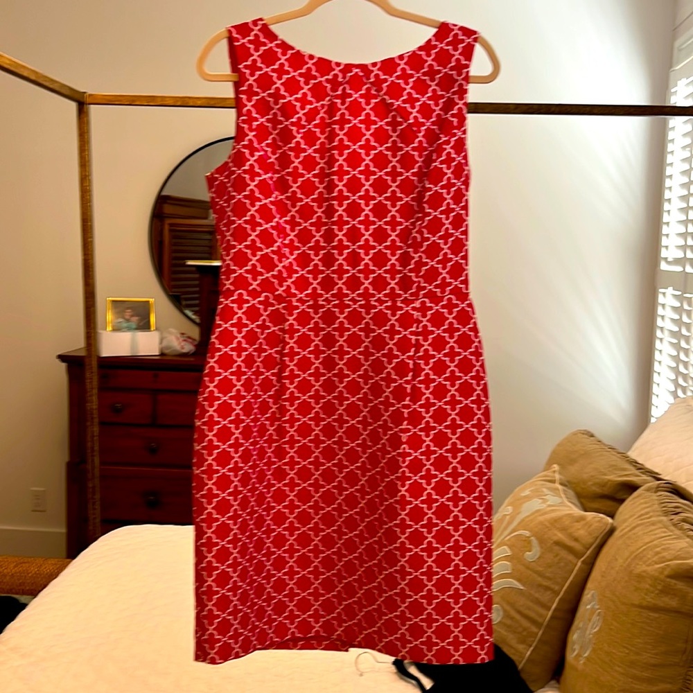 Pink and White Tahari Spring Dress